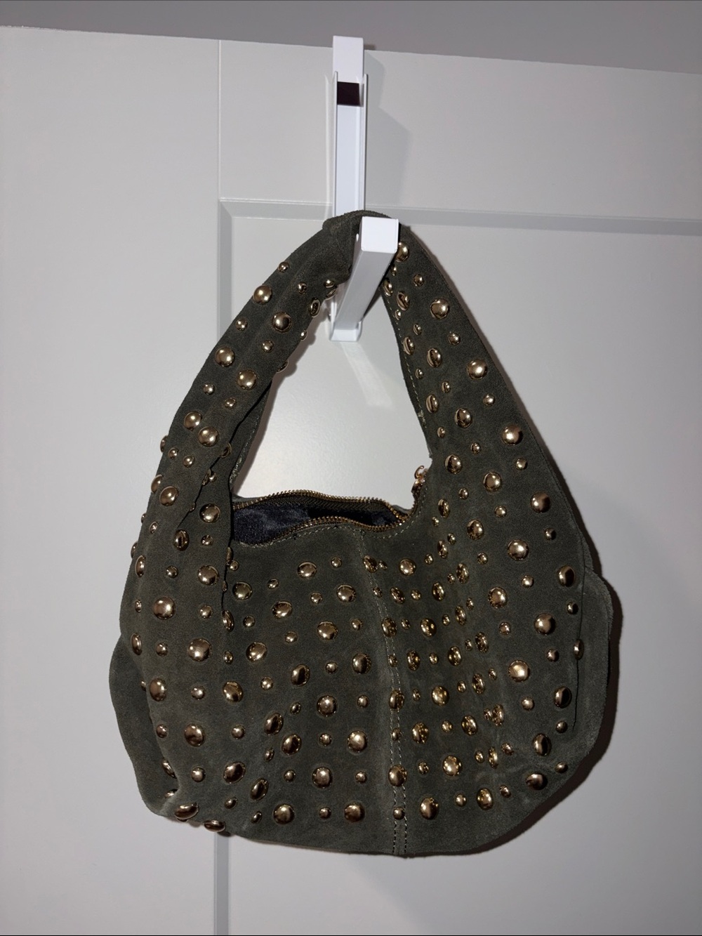 AQUA Studded Olive Green Bag